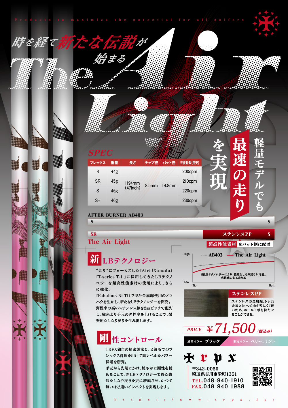 The Air Light | ゴルフクラブ・シャフト・ヘッド｜trpx