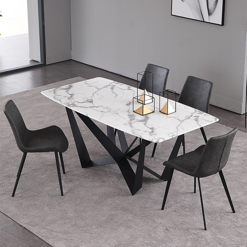 高級な長方形の大理石ダイニングテーブル おしゃれなイタリアン