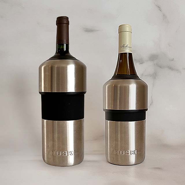 氷、保冷剤不要の1本用ワインクーラー ハスキー シルバー