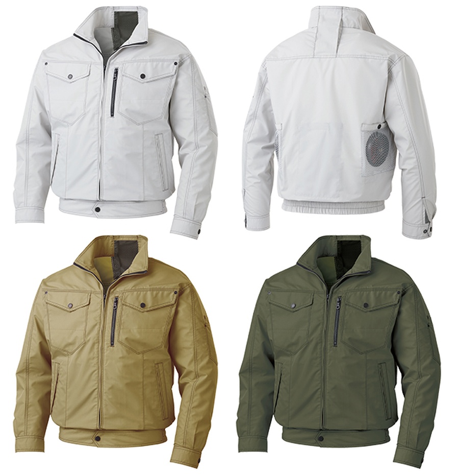 空調風神服KF95100Vファン脱落防止ネット付き帯電防止ブルゾン・ファン