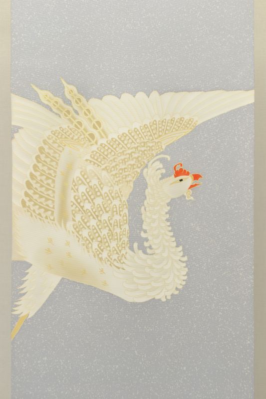 染工房 正茂 | 手描友禅 上仲正茂 手描友禅 染帯 白鳳凰