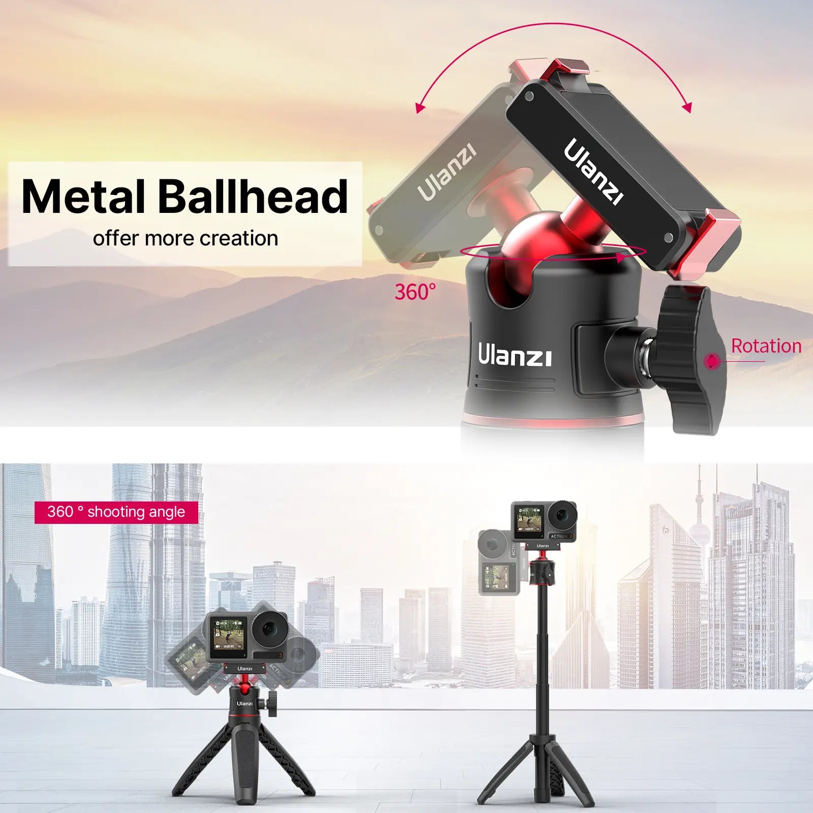 Magnetic Quick-Release Tripod | Compact 360° Ball Head