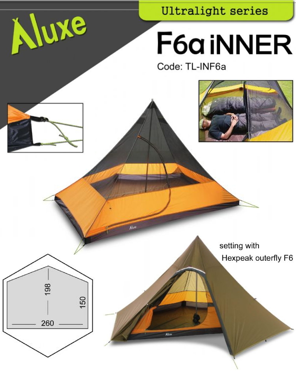 ヘックスピークF6のインナーテントを単体で販売！