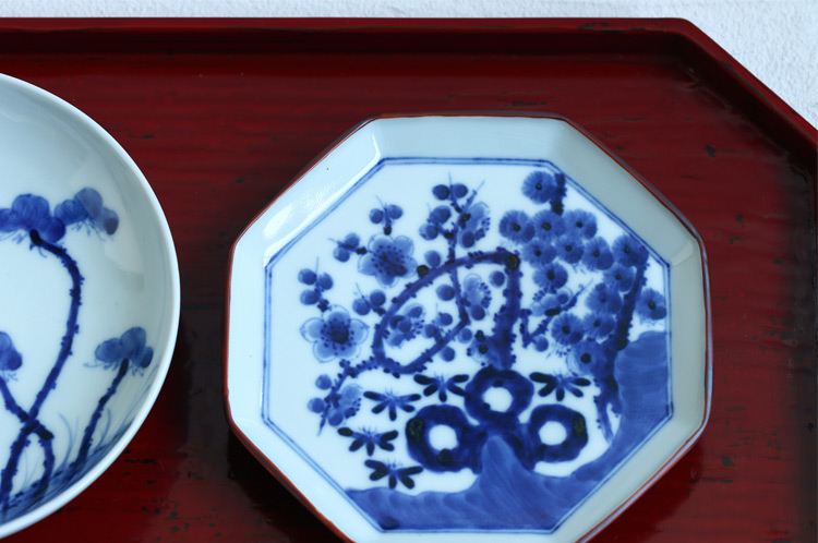 岩永浩 松竹梅文八角小皿 ｜ 暮らしのうつわ花田 和食器 通販
