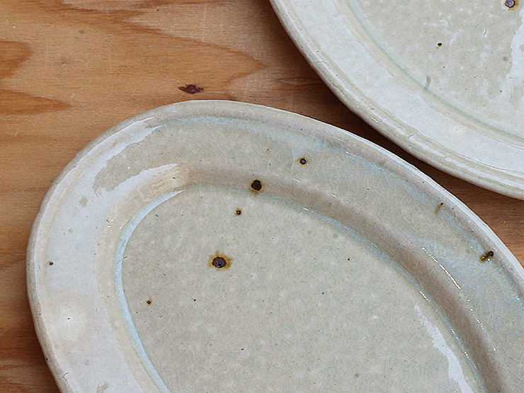 中村哲雄・粉引オーバル皿／中皿/中鉢｜和食器・種類／和食器通販