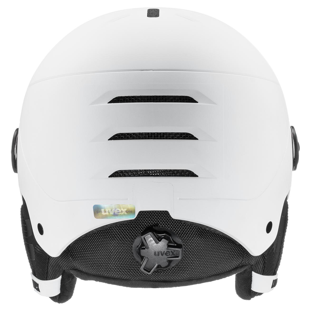 uvex rocket jr visor white - black matt mirror blue | Ski helmets