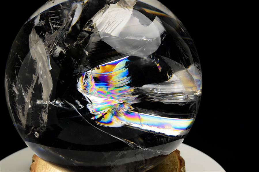 超透明】天然レインボー水晶丸玉（約136mm）虹入り水晶｜アップストーン