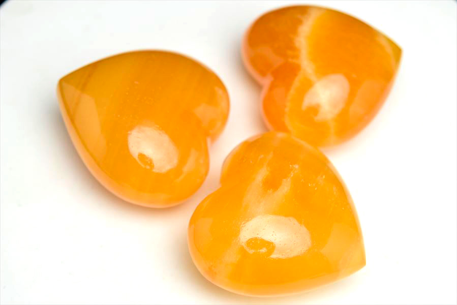 オレンジカルサイト ハート型 タンブル 置物｜メキシコ産