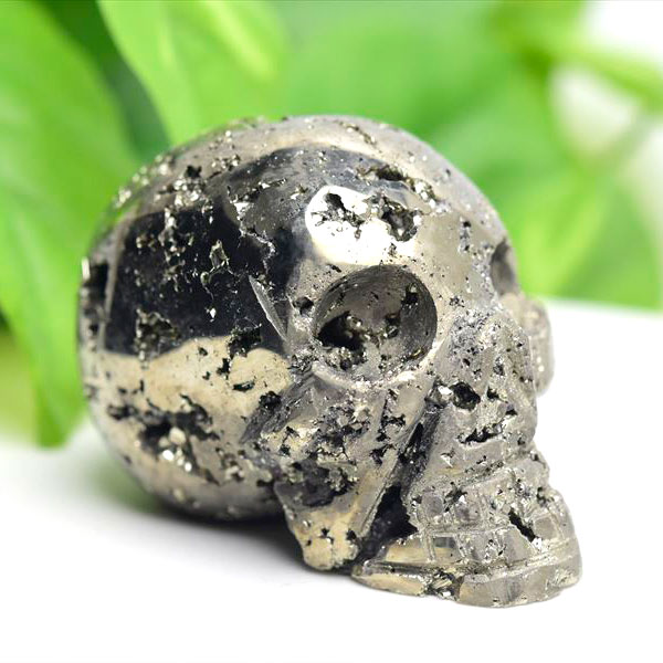 パイライト（黄鉄鉱）スカル（骸骨/ドクロ/ガイコツ）置物｜ペルー