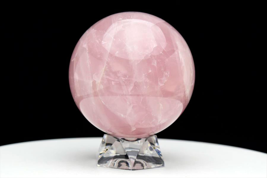 スターローズクォーツ 丸玉 置物｜マダガスカル産｜スター効果｜アステ