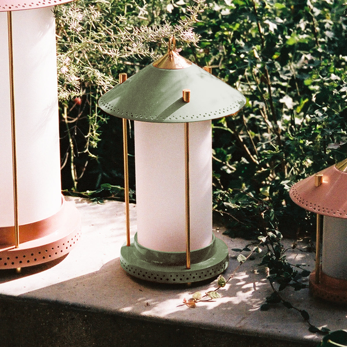 medium Stefan cordless lantern in Moss by the Novogratz