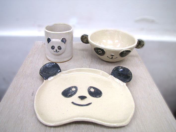 手びねりできるパンダ食器＋風鈴セット | うづまこ陶芸教室