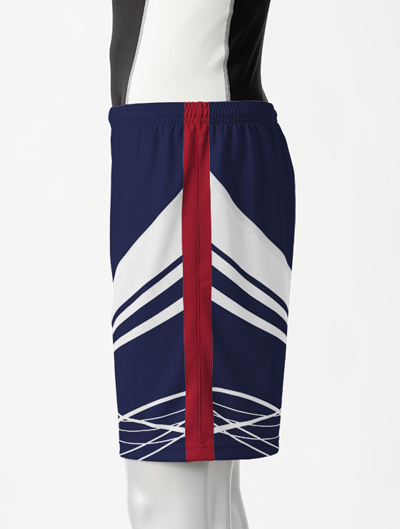 昇華オーダーパンツ03幾何学ライン 紺(ネイビー)｜バレーボール