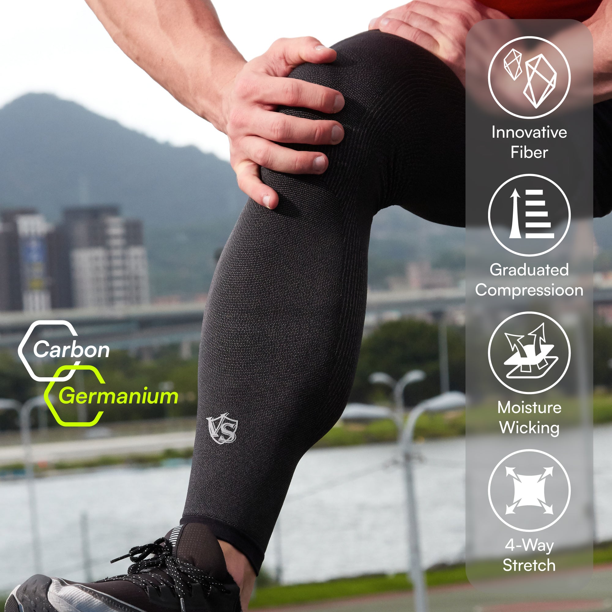Recovery Compression Full Leg Sleeve 1 Pair (Dark Grey) – Vital Salveo
