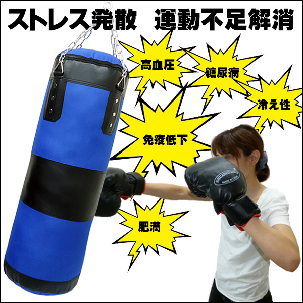 BIGサンドバック青＆グローブセット ダイエット&メタボ対策に！ 店舗