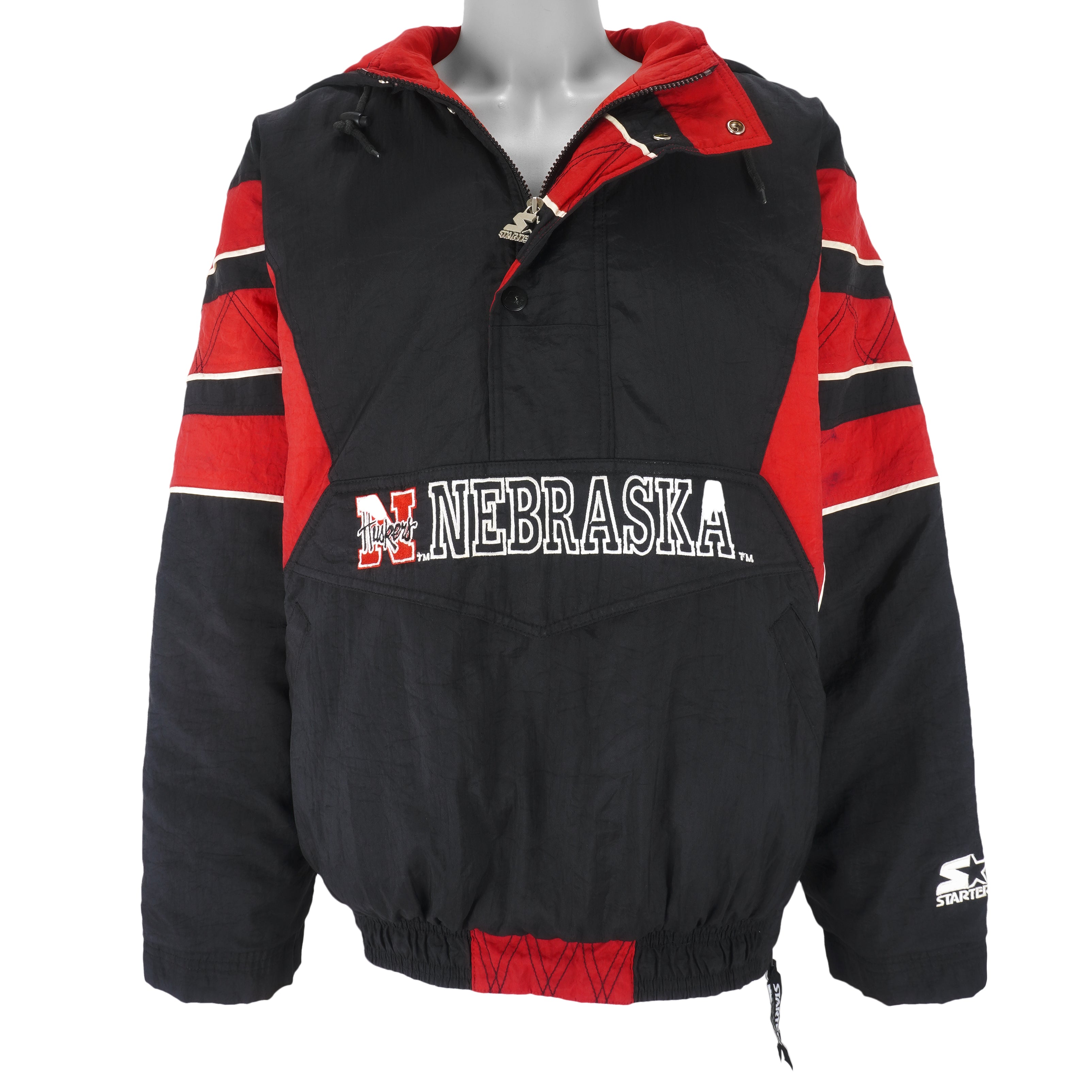 Vintage Starter - Red Nebraska Huskers Pullover Jacket 1990s X
