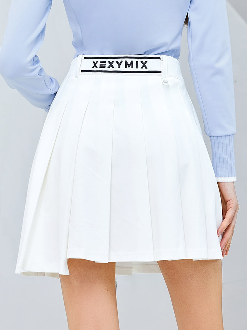 XGFSK09J3 アシンメトリー プリーツ スカート インナーショート付き