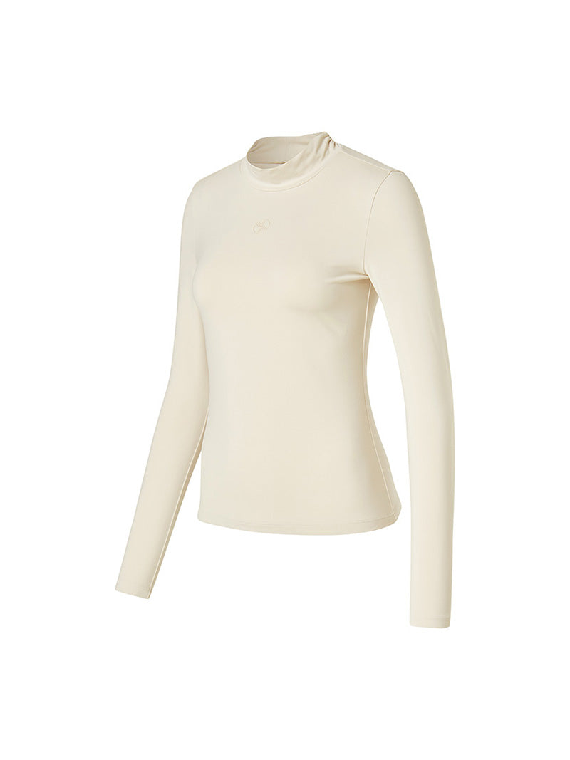 シャーリング モックネック 裏起毛 ベースレイヤー