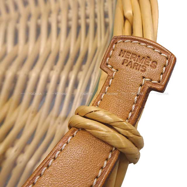 HERMES エルメス ラウンド トレー ガラス付 オズレ GM ピクニック