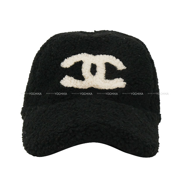 2025年 秋冬 CHANEL シャネル キャップ ボア ココマーク 黒 (ブラック