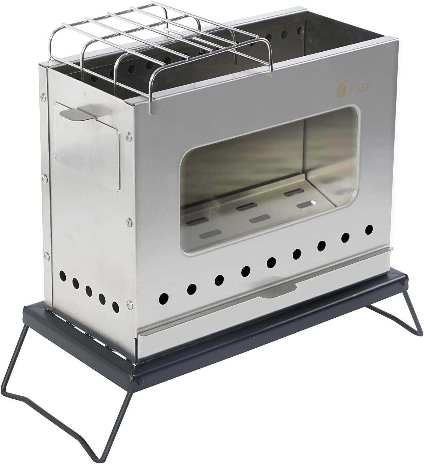 ヨーラー|YOLER ステンレス鋼 焚き火台 薪ストーブ コンロ 二次燃焼 二