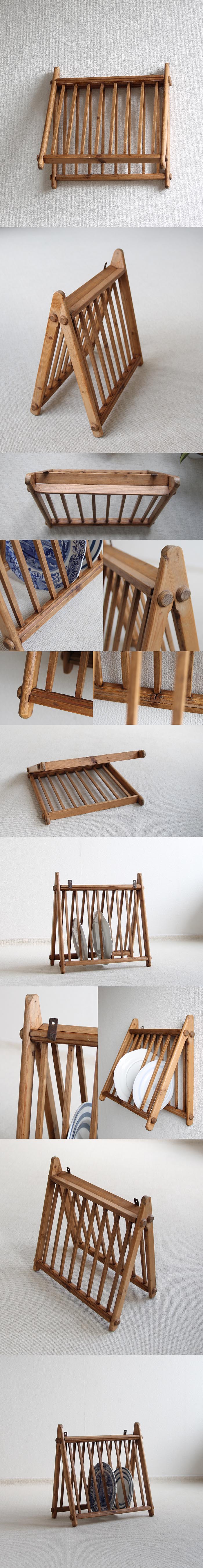 イギリス アンティーク プレートラック/オールドパイン/飾り棚/壁掛け