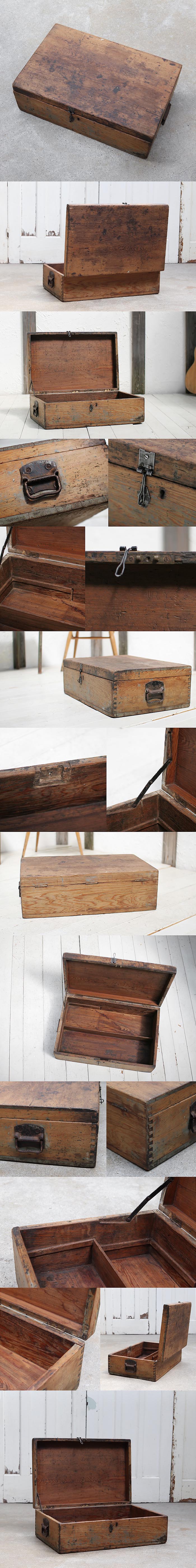 イギリス アンティーク オールドパインボックス/木箱/道具箱/古木/収納