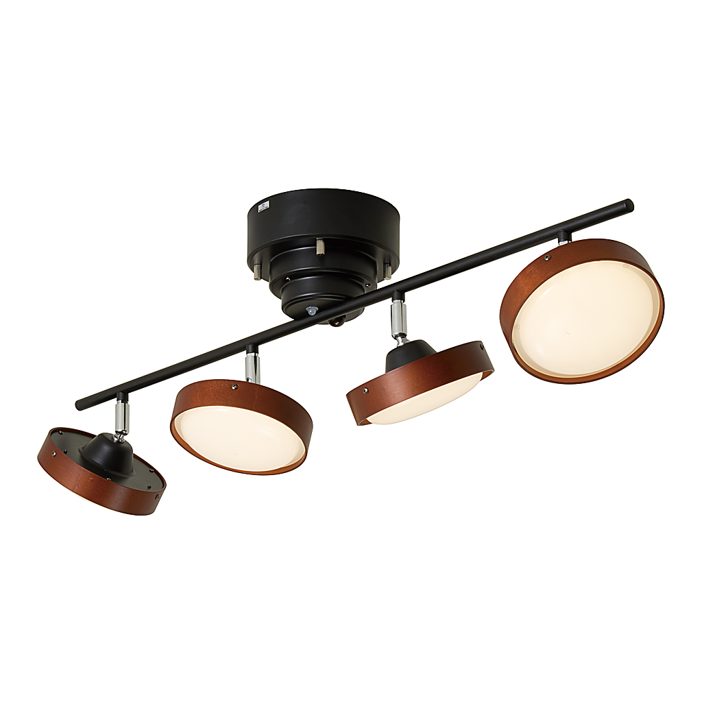 LEDリモコン式4灯スポットシーリングライト ブラック｜YAZAWA CORPORATION