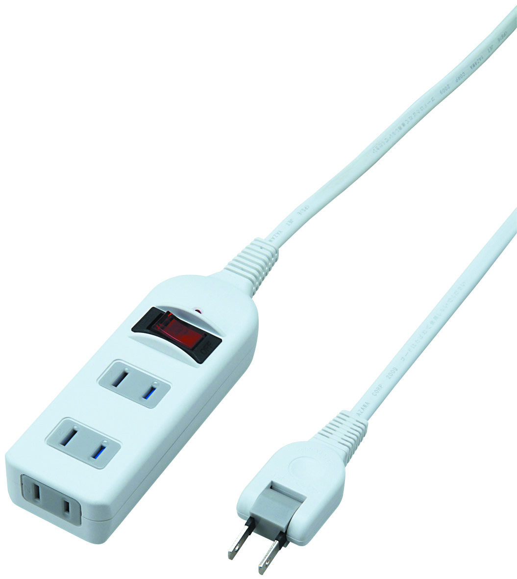 ノイズフィルター集中SW付3個口1m白｜YAZAWA CORPORATION