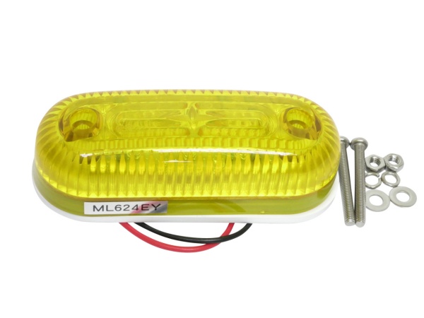LEDマーカー カマボコ型 黄 ML624EY 安全くん - トラックボディパーツ