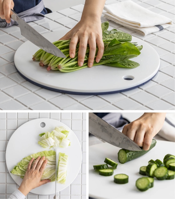 WEB限定セット】丸まな板(大/小)ネイビーとまな板スタンドのセット