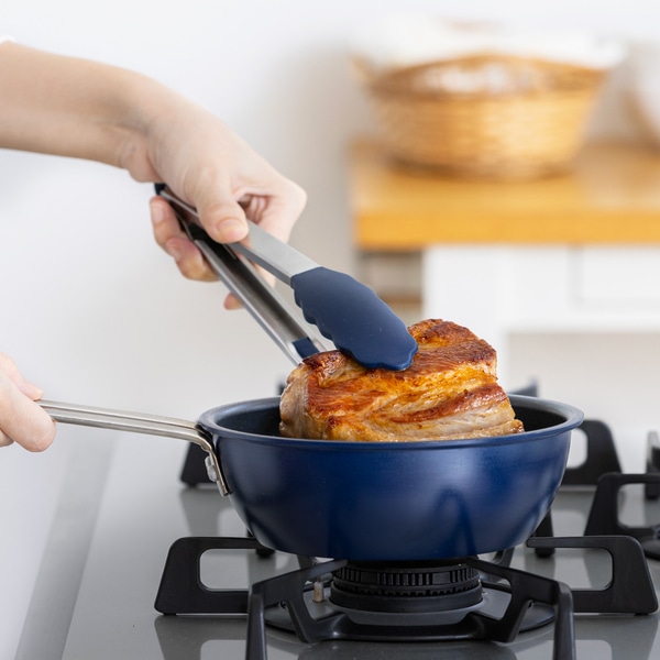 直火専用 深型フライパン 16cm ネイビー｜フライパン・フライパン