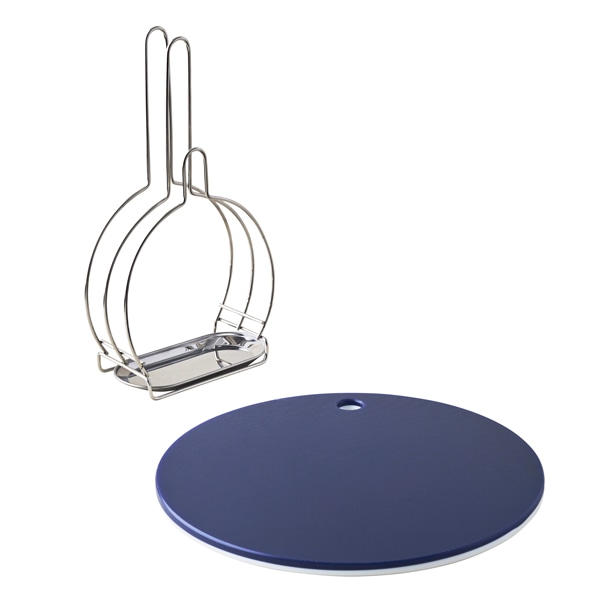 WEB限定セット】丸まな板(大)とまな板スタンドのセット(マスタード