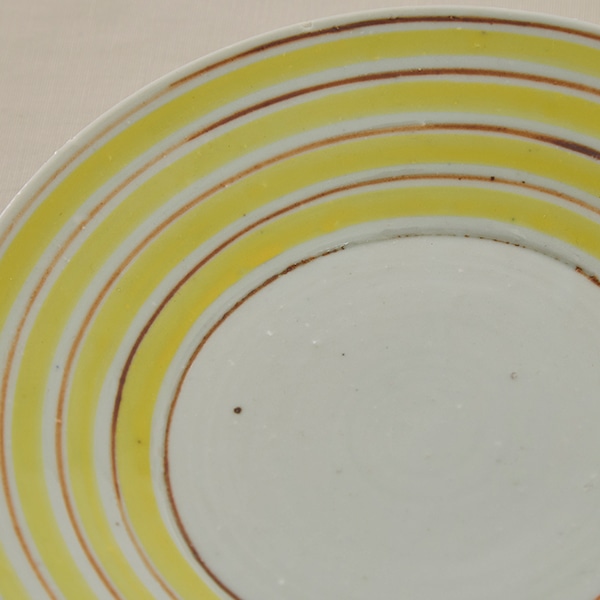 黄巻格子文楕円深皿】中尾万作 九谷青窯 1枚 WEB限定】中尾万作 黄