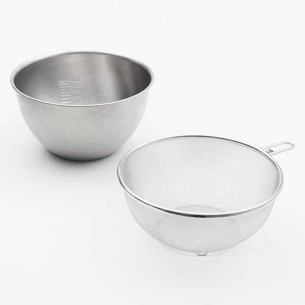 WEB限定セット】ステンレスボウルとステンレスザルセット 22cm｜調理