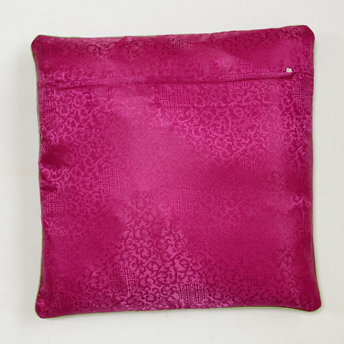 韓国鶴刺繍・幾何学模様のサテン座布団カバー4枚セット 韓国鶴刺繍