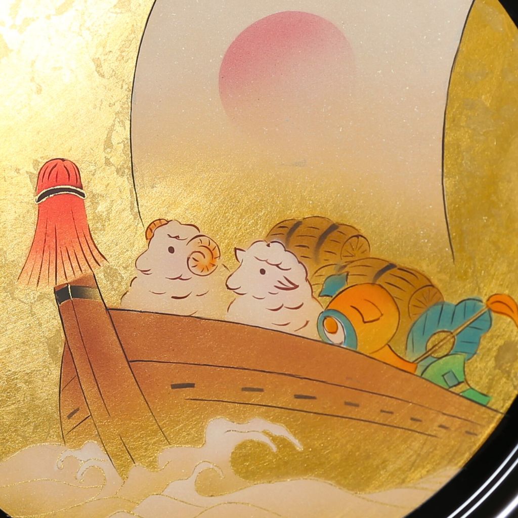 前途羊々 金箔飾皿（皿立付き） – 象彦 公式オンラインショップ