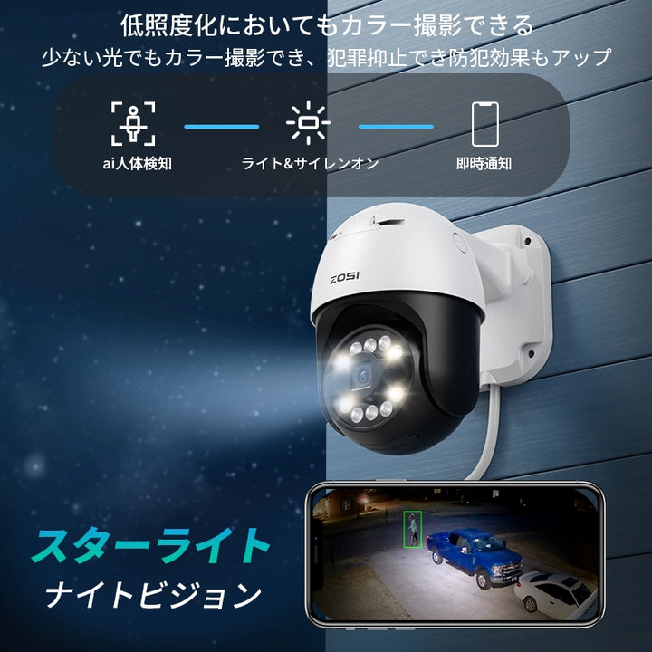 ZOSI poe防犯カメラセット4台 500万画素 poe防犯レコーダー 8ch hdd2tb