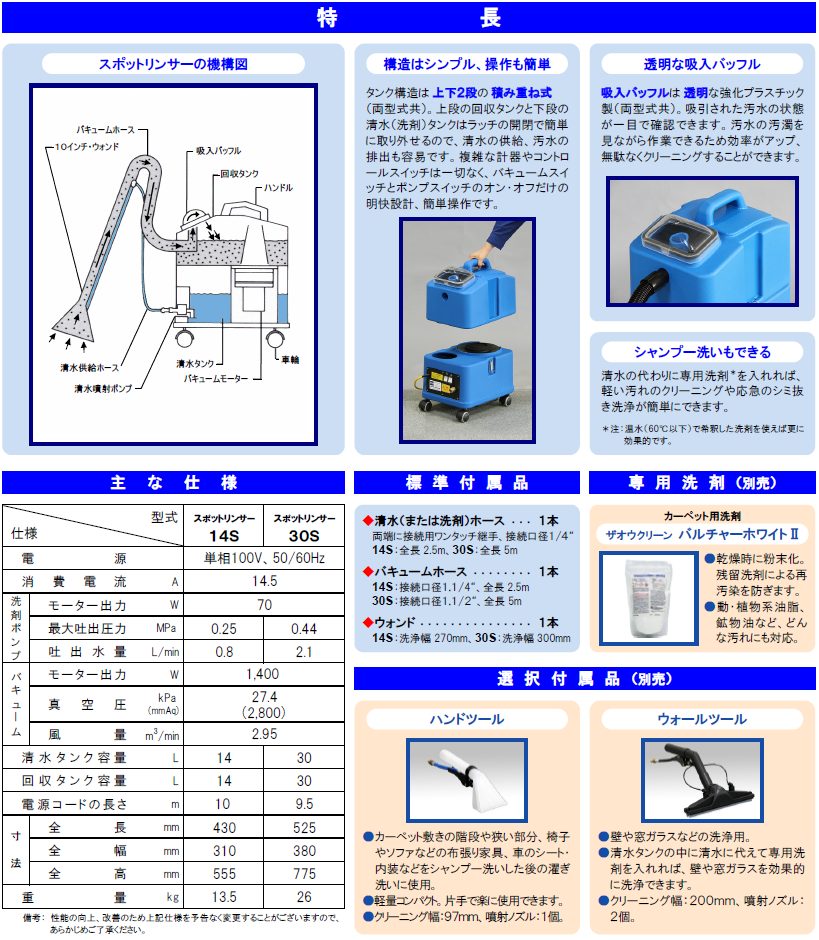 スポットリンサー14S/30S | 蔵王産業 株式会社