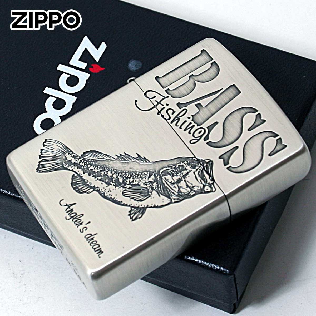 Zippo ジッポー 釣り 魚 バス BASS 釣道 ニッケル古美 Fishing way