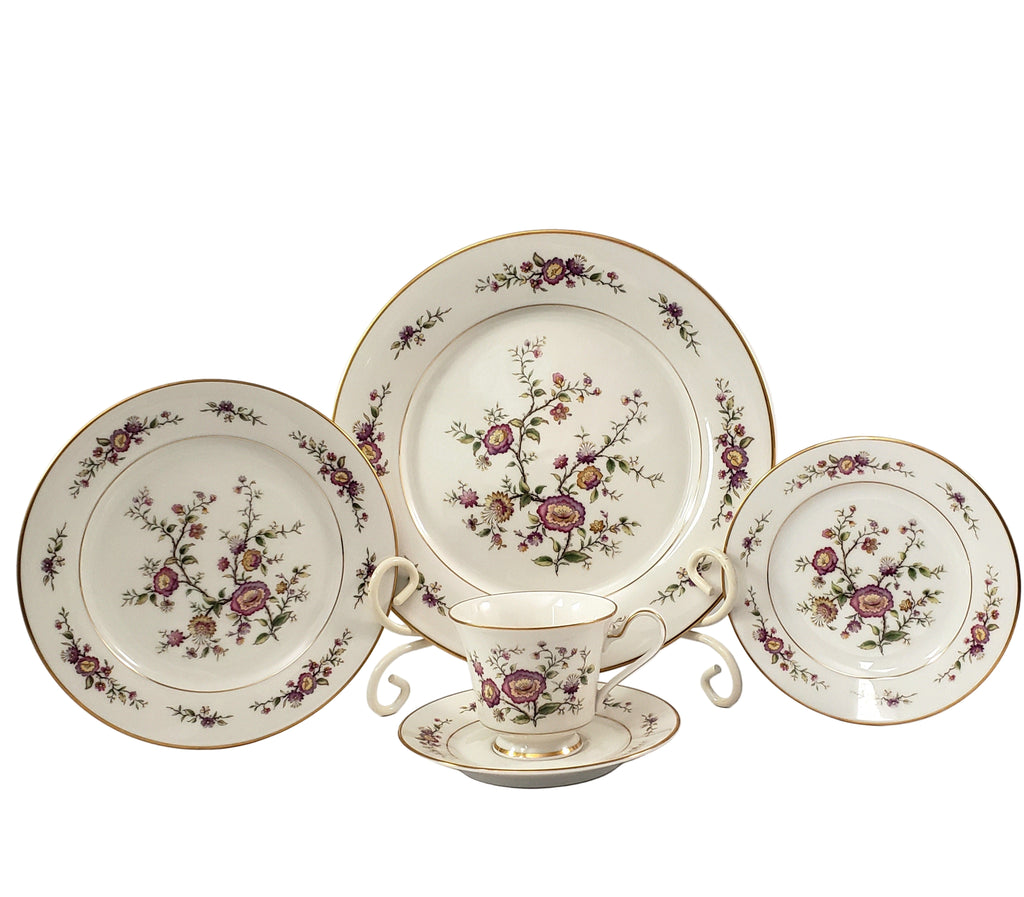 Noritake ASIAN SONG Floral Ivory Porcelain China 5 Piece Place