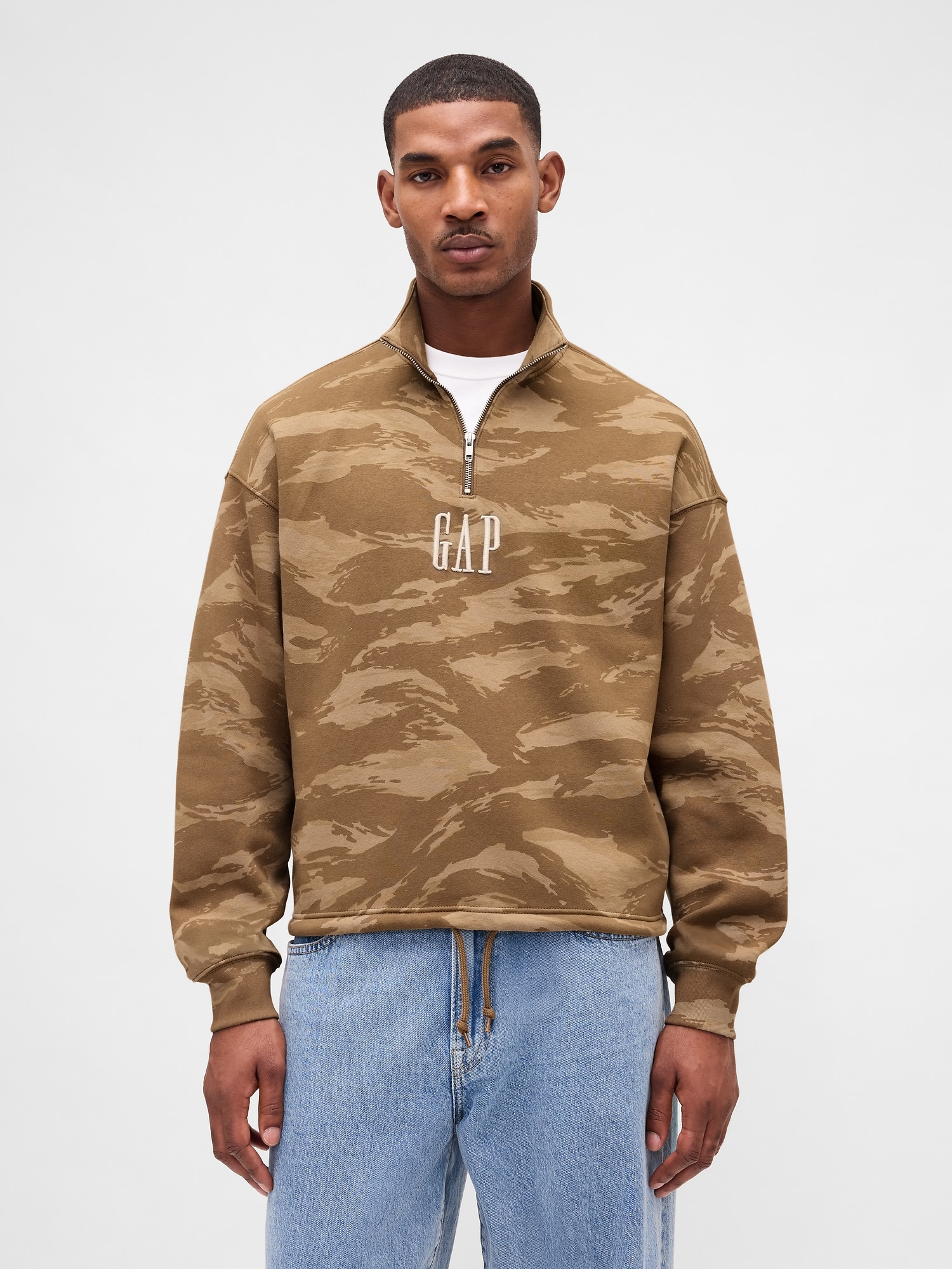 Gap公式オンラインストア | ヴィンテージソフト GAPロゴ ハーフジップ