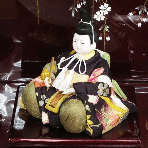 東玉工房 喜久絵作 桜華雛 衝立親王飾り モダンな木目込み雛