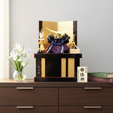 甲冑師 辰広作 1/6 伊達政宗公之兜 紅溜塗収納飾り