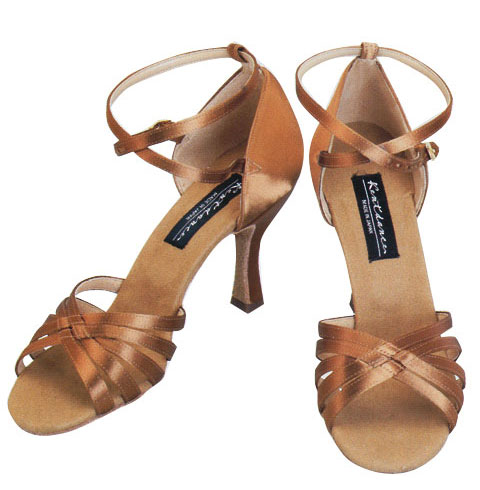 サテンの女性ダンスシューズ・ 【ラテンシューズ】 ダンスブティック