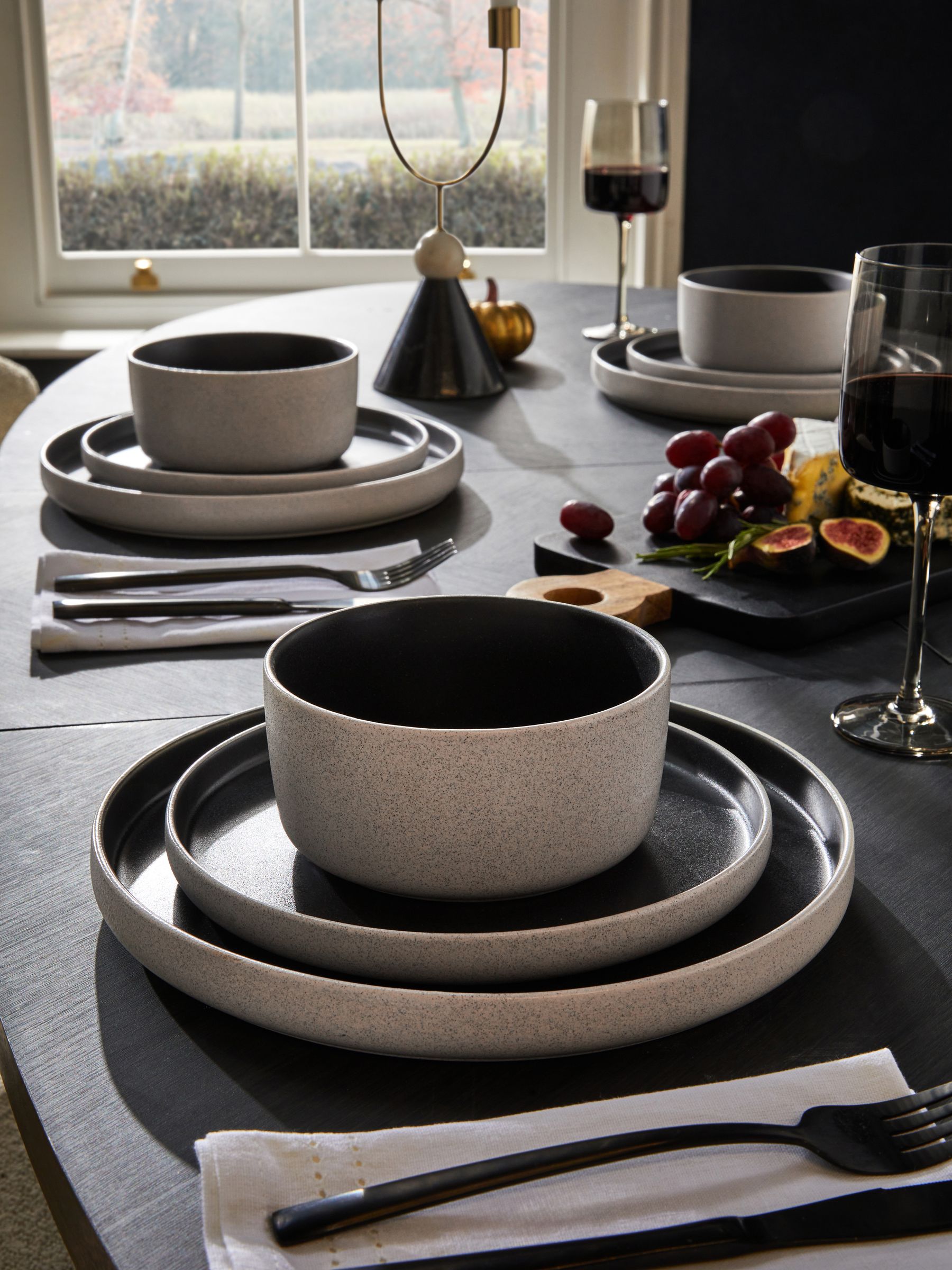 Buy 12 Piece Black Otis Dinner Set from Next Canada