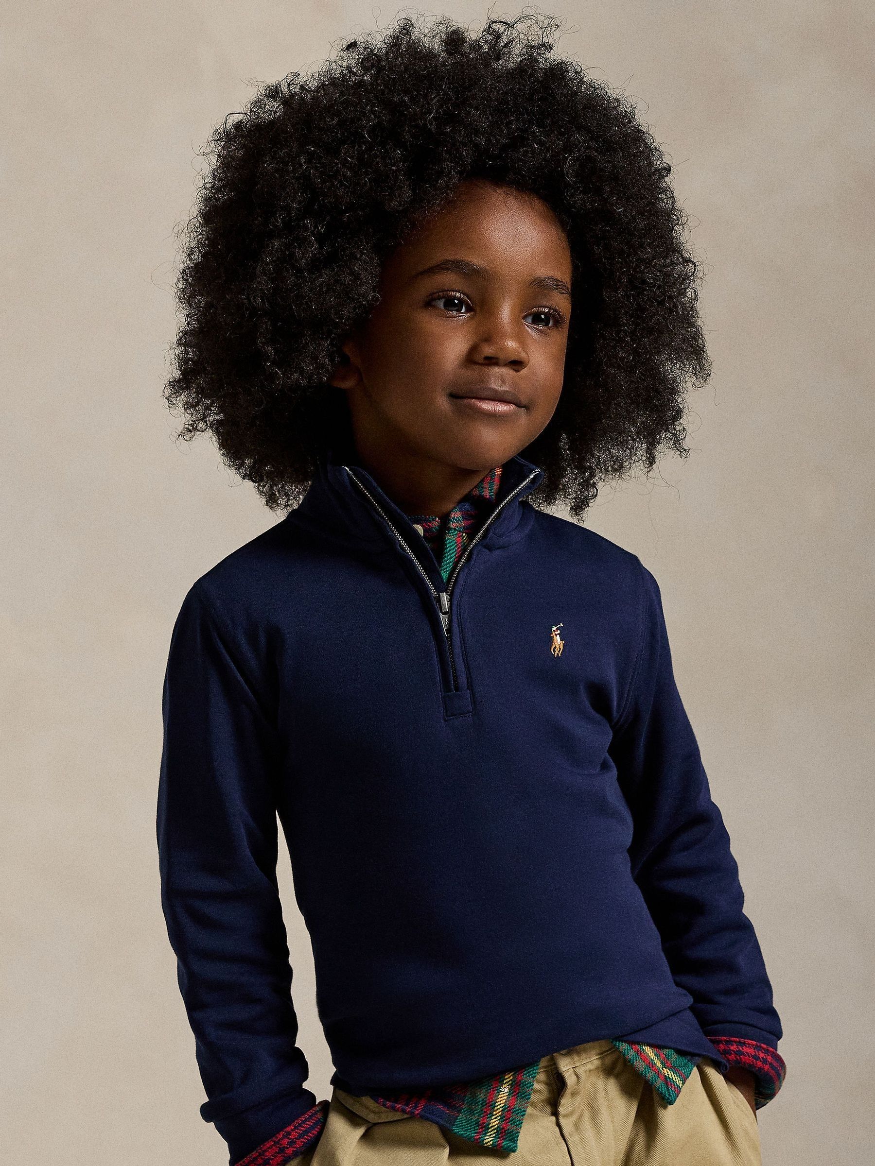 Buy Polo Ralph Lauren Navy Quarter Zip Sweatshirt from Next USA