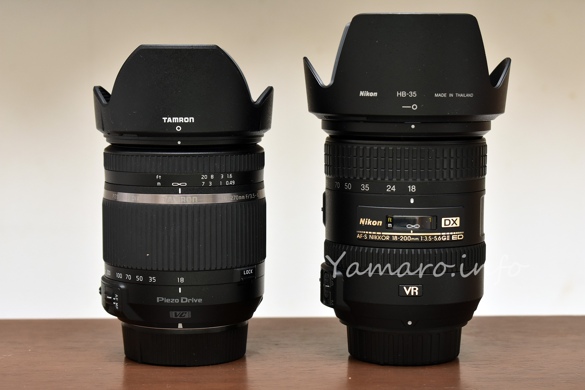 2本の高倍率ズーム AF-S 18-200mm II型とTamron 18-270mmを比較して