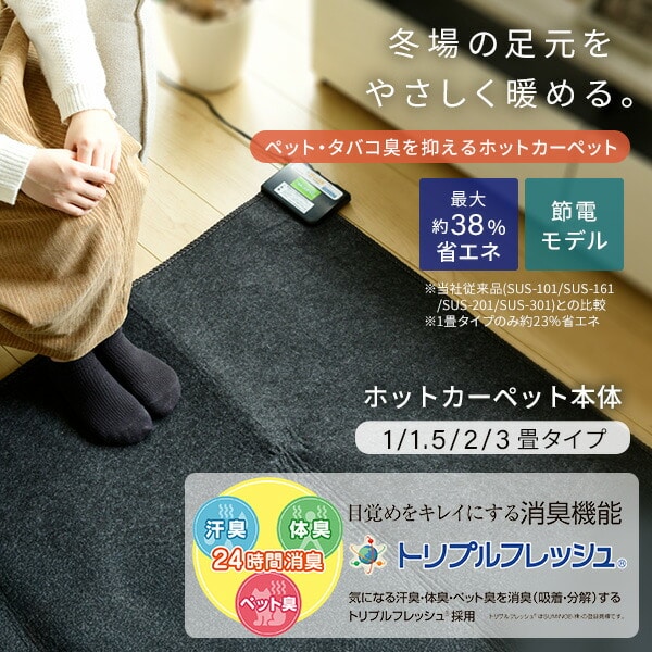 空気をキレイにする ホットカーペット 本体 (1畳-3畳) 山善 | 山善