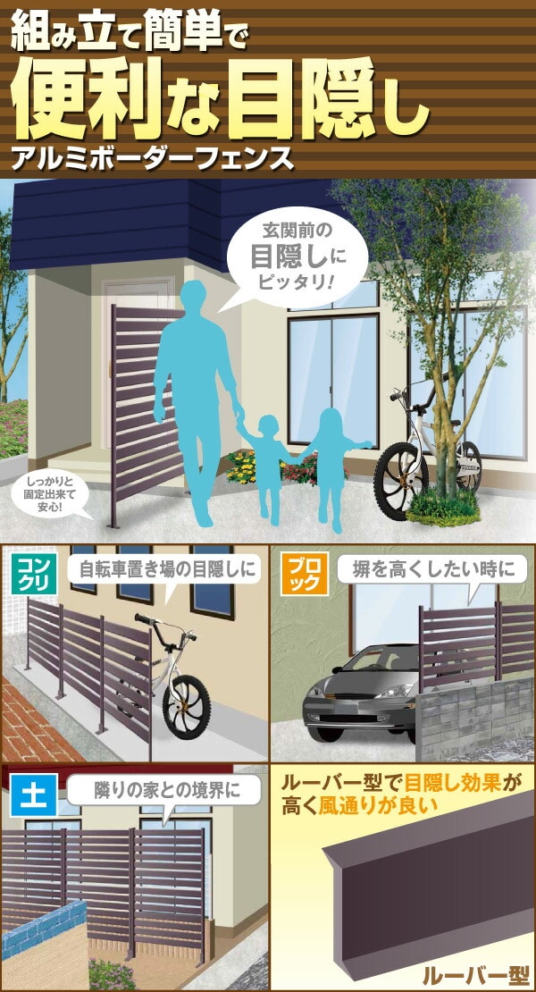 アルミボーダーフェンス(幅120高さ180) KABF-1218 | 山善ビズコム